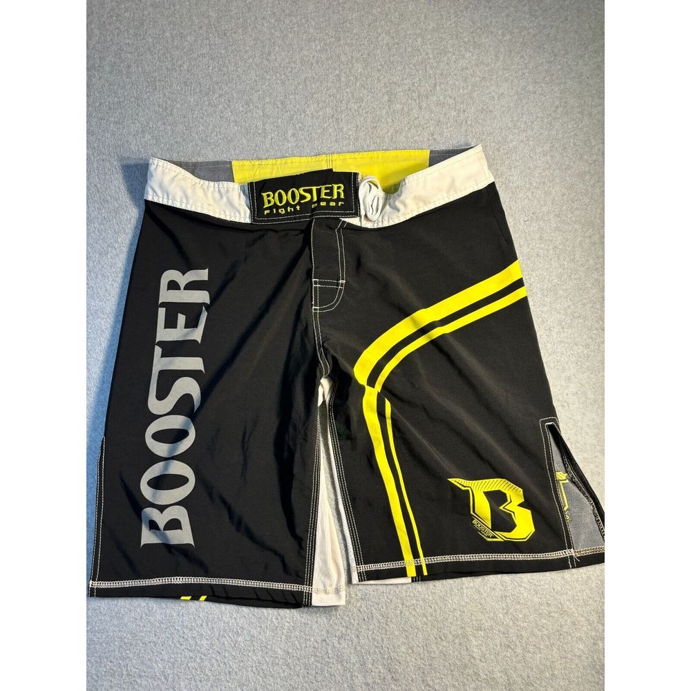 Booster Fight Gear Bermuda Shorts Men's Black Embroidered Logo Drawstring Slit